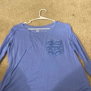 Blue long sleeve shirt, size: medium